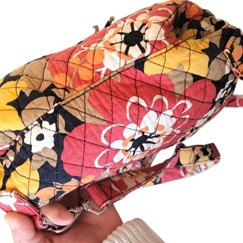 Vintage Vera Bradley Bittersweet Orange Floral Print Backpack